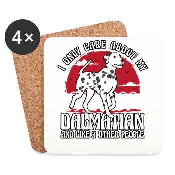 Je ne me soucie que de mon dalmatien et comme 3 autres - Dessous de verre (lot de 4) - blanc - Devant