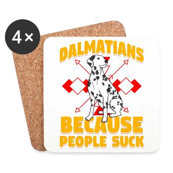 Dalmatians because people suck - Untersetzer (4er-Set) - Weiß - Vorne
