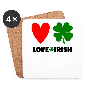 St Patricks Day Accessories Ireland Shamrock Decoration - Coasters (set of 4) - white - Front