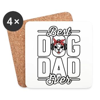 Best dad dog ever - Untersetzer (4er-Set) - Weiß - Vorne