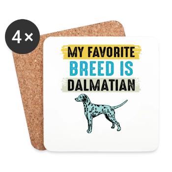My favorite breed is dalmatian - Untersetzer (4er-Set) - Weiß - Vorne