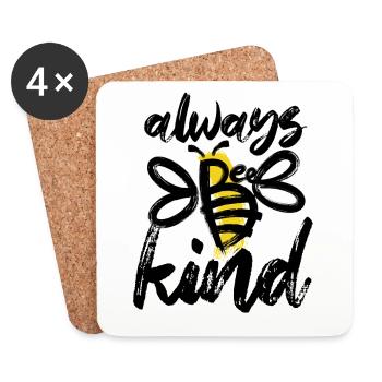 Always Be Nice - Abeille - Abstrait - Art graphique - Dessous de verre (lot de 4) - blanc - Devant