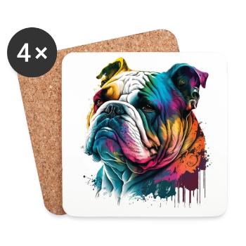 Bulldog - Coasters (set of 4) - white - Front
