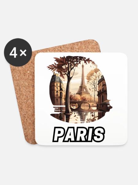Paris - Dessous de verre (lot de 4) - blanc