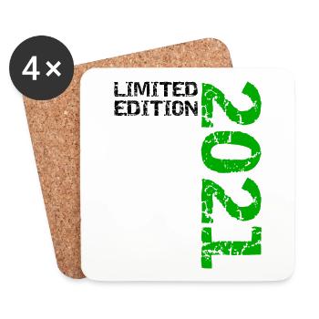 2021 Décoration de cadeau d’anniversaire en édition limitée - Dessous de verre (lot de 4) - blanc - Devant