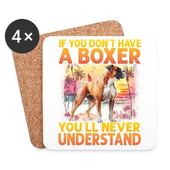Si vous n’avez pas de Boxer, vous ne comprendrez jamais - Dessous de verre (lot de 4) - blanc - Devant