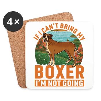 Si je ne peux pas apporter mon Boxer, je n’y vais pas - Dessous de verre (lot de 4) - blanc - Devant