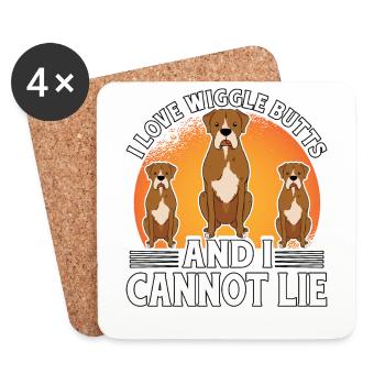 I love Wiggle Butts and I cannot Lie Boxer - Untersetzer (4er-Set) - Weiß - Vorne