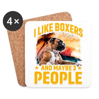 I like Boxers and maybe 3 People - Coasters (set of 4) - white - Front