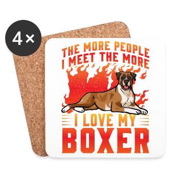 The more People I meet the more I love my Boxer - Coasters (set of 4) - white - Front