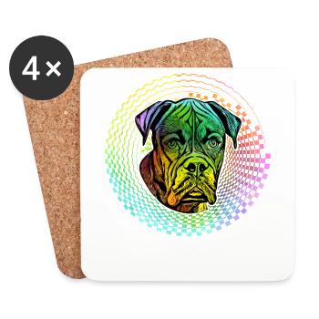 Boxer Retro - Untersetzer (4er-Set) - Weiß - Vorne