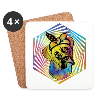 Boxer - Coasters (set of 4) - white - Front