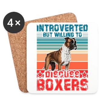 Introverted but willing to discuss Boxers - Untersetzer (4er-Set) - Weiß - Vorne