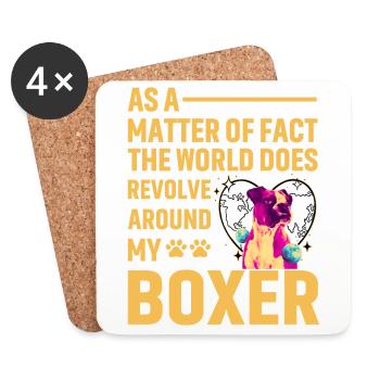 Boxer - Coasters (set of 4) - white - Front
