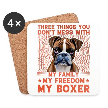 Three things you don't mess with - Untersetzer (4er-Set) - Weiß - Vorne