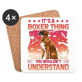 C’est un truc de boxeur que vous ne comprendriez pas - Dessous de verre (lot de 4) - blanc - Devant