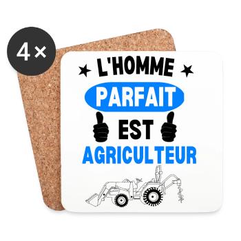 Homme Parfait Agriculteur - Dessous de verre (lot de 4) - blanc - Devant