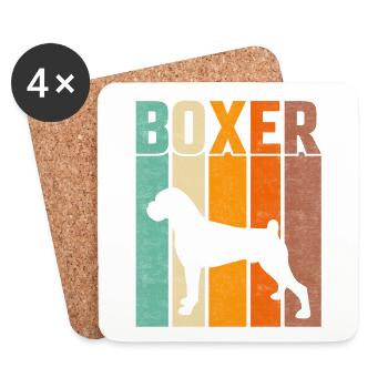 Boxer Retro - Untersetzer (4er-Set) - Weiß - Vorne
