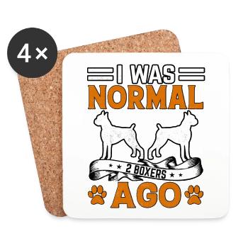 I Was Normal 2 Boxers Ago - Untersetzer (4er-Set) - Weiß - Vorne