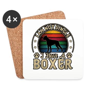 I am not single I have a boxer - Untersetzer (4er-Set) - Weiß - Vorne