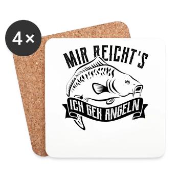 Mir reicht's ich geh angeln - Angler - Karpfen - Untersetzer (4er-Set) - Weiß - Vorne