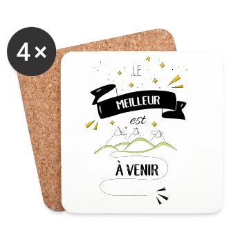 Le meilleur est à venir - Dessous de verre (lot de 4) - blanc - Devant