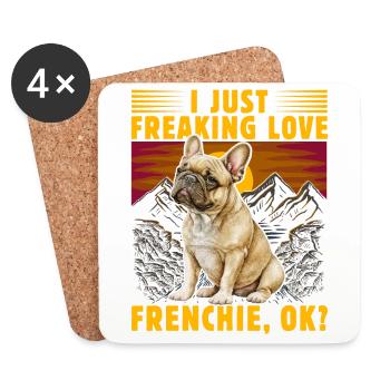 J’adore Frenchie, ok ? - Dessous de verre (lot de 4) - blanc - Devant