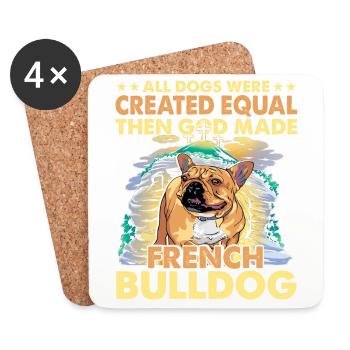 Langage drôle de bouledogue français - Dessous de verre (lot de 4) - blanc - Devant