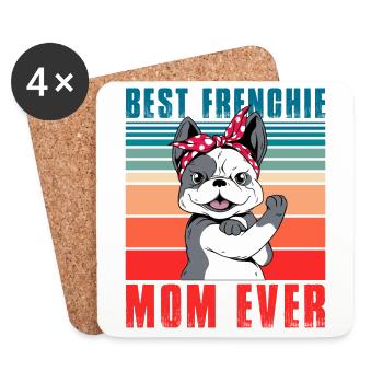 Best Frenchie Mom Ever Bulldog - Untersetzer (4er-Set) - Weiß - Vorne