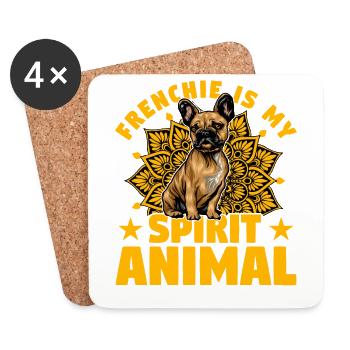 Frenchie is my Spirit Animal - Coasters (set of 4) - white - Front