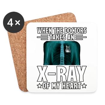 When the doctors take an x ray of my heart - Untersetzer (4er-Set) - Weiß - Vorne