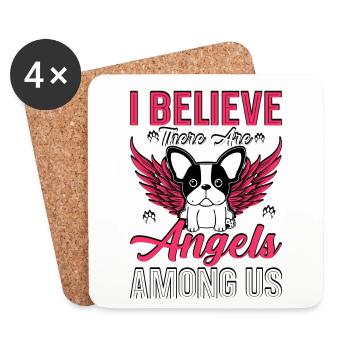 I believe there are angels - Coasters (set of 4) - white - Front