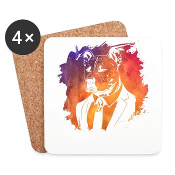 Pitbull - Coasters (set of 4) - white - Front