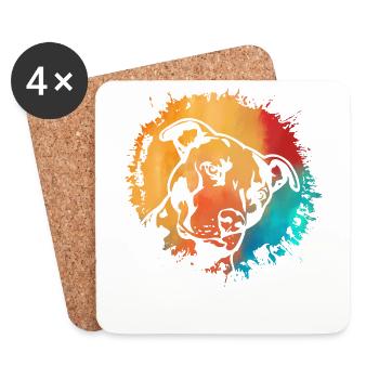 Pitbull - Coasters (set of 4) - white - Front