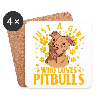just a Girl who loves Pitbulls - Untersetzer (4er-Set) - Weiß - Vorne
