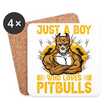 just a Boy who loves Pitbulls - Untersetzer (4er-Set) - Weiß - Vorne