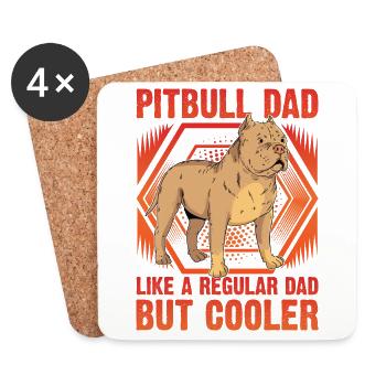 Pitbull Dad comme un papa ordinaire mais plus cool - Dessous de verre (lot de 4) - blanc - Devant