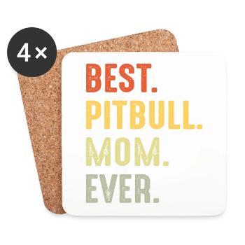 Meilleure maman pitbull de tous les temps - Dessous de verre (lot de 4) - blanc - Devant
