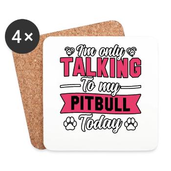 I'm only talking to my pitbull today - Coasters (set of 4) - white - Front