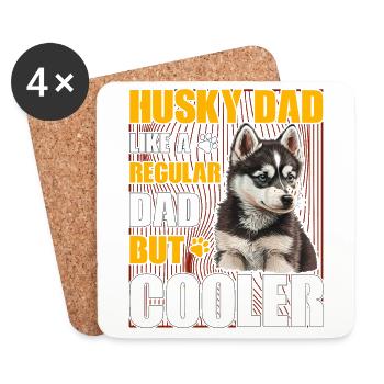 Husky Dad like a regular Dad but Cooler - Untersetzer (4er-Set) - Weiß - Vorne