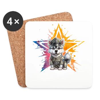Husky - Coasters (set of 4) - white - Front