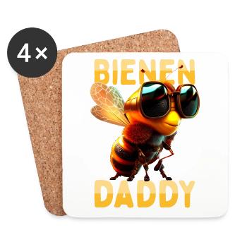 Bienen Daddy Honig Bienenzüchter Papa Vatertag Dad - Untersetzer (4er-Set) - Weiß - Vorne