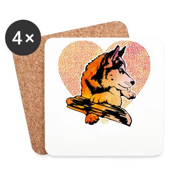 Husky - Coasters (set of 4) - white - Front