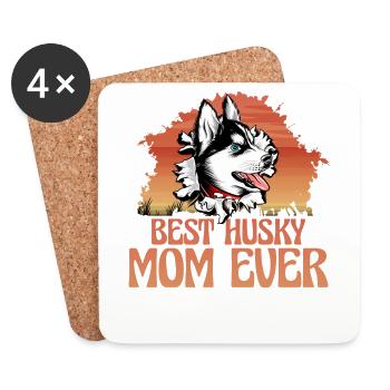 Best Husky Mom ever - Untersetzer (4er-Set) - Weiß - Vorne