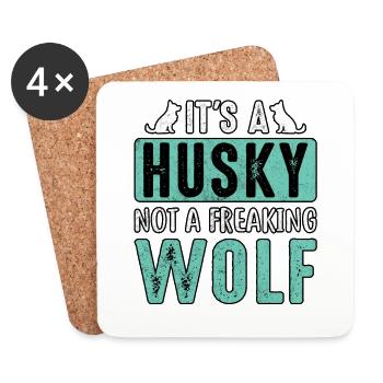 C’est un husky, pas un loup effrayant - Dessous de verre (lot de 4) - blanc - Devant