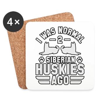 J’étais normal il y a 2 Huskies sibériens - Dessous de verre (lot de 4) - blanc - Devant