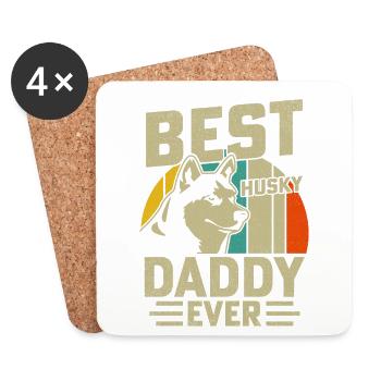 Best Husky Daddy ever - Untersetzer (4er-Set) - Weiß - Vorne