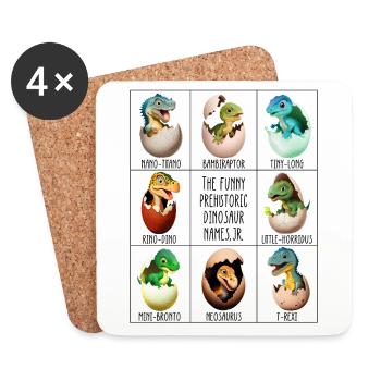 Baby dinosaur in egg - Coasters (set of 4) - white - Front