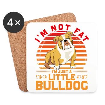 Je ne suis pas gros, je suis juste un petit bouledogue - Dessous de verre (lot de 4) - blanc - Devant