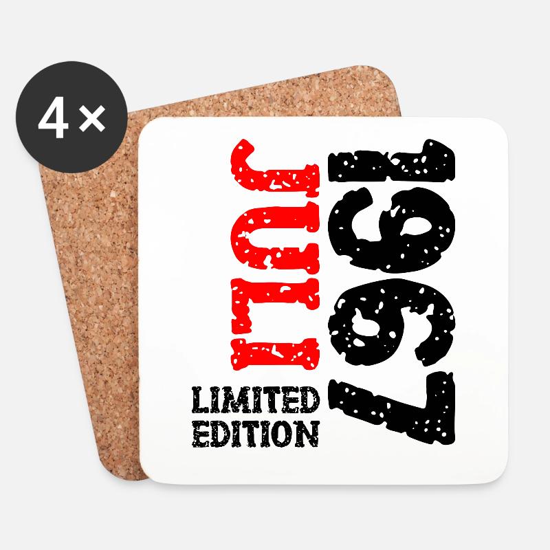 1967 Juli Limited Edition Geburtstag Geschenk - Untersetzer (4er-Set) - Weiß